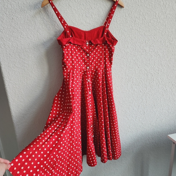 Divided by H&M Pinup Red & White Polka Dot Circle Dress Size 4 / Small Minnie m - Picture 2 of 8